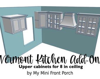 STL file, dollhouse miniature, Vern's Kitchen Add-on, 3D objects, Vermont