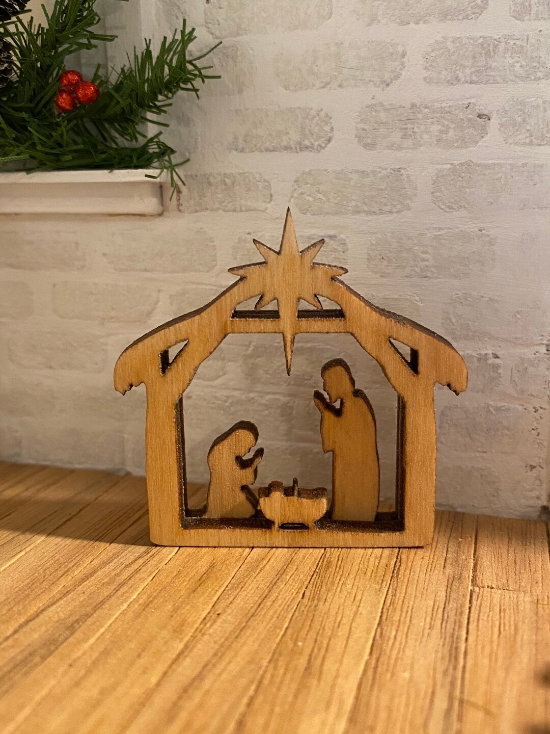 Dollhouse Miniatures Nativity, Wooden, Dimensional Etsy