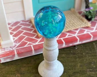 Dollhouse Miniature garden globe, gazing ball, glow-in-the-dark