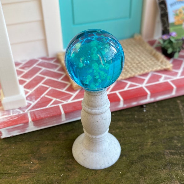 Dollhouse Miniature garden globe, gazing ball, glow-in-the-dark
