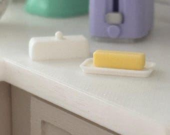 Dollhouse Miniature butter, butter dish