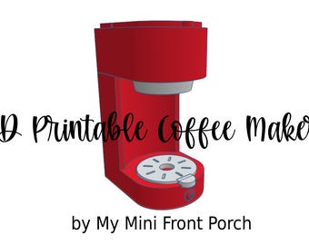 STL file, dollhouse miniature coffee maker, 3D object