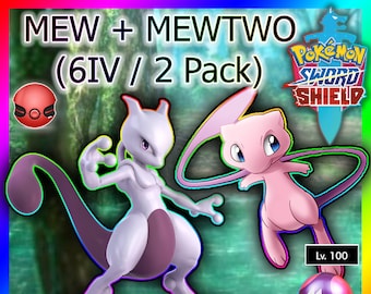 Pokemon Let's GO Shiny 6 IV Mewtwo & Mew Legendary fast delivery