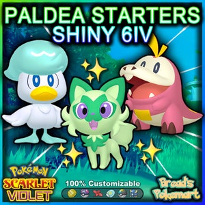 Evolved Paldea Starters Trio (3x, 6IV, Shiny, Hidden Abilities
