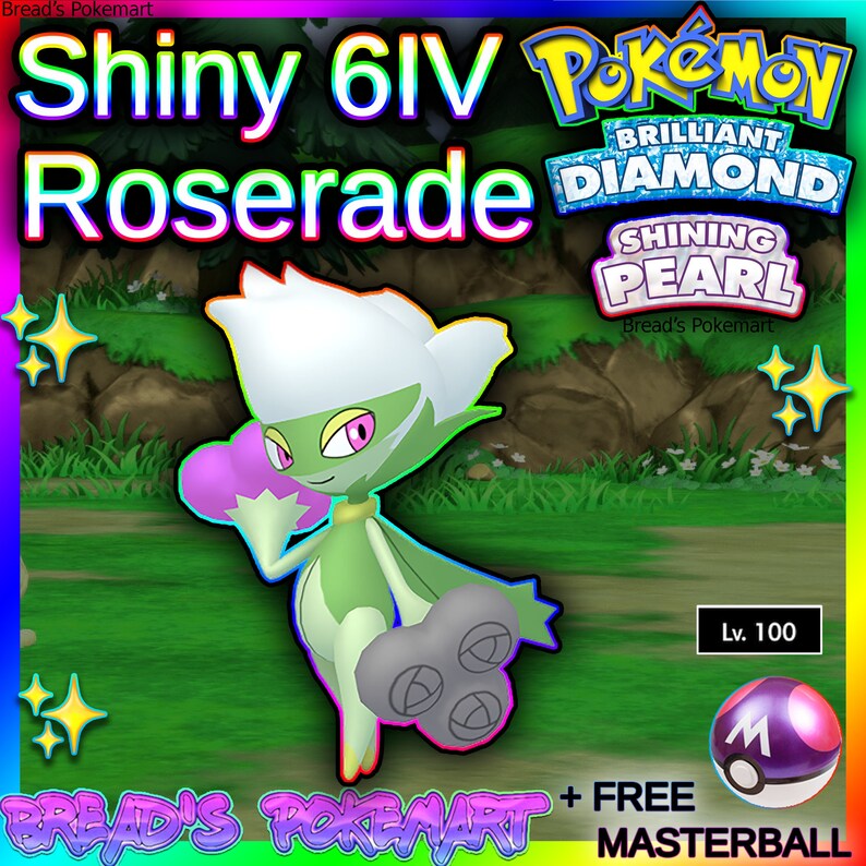 Shiny ROSERADE 6IV // Pokemon Brilliant Diamond & Shining Etsy