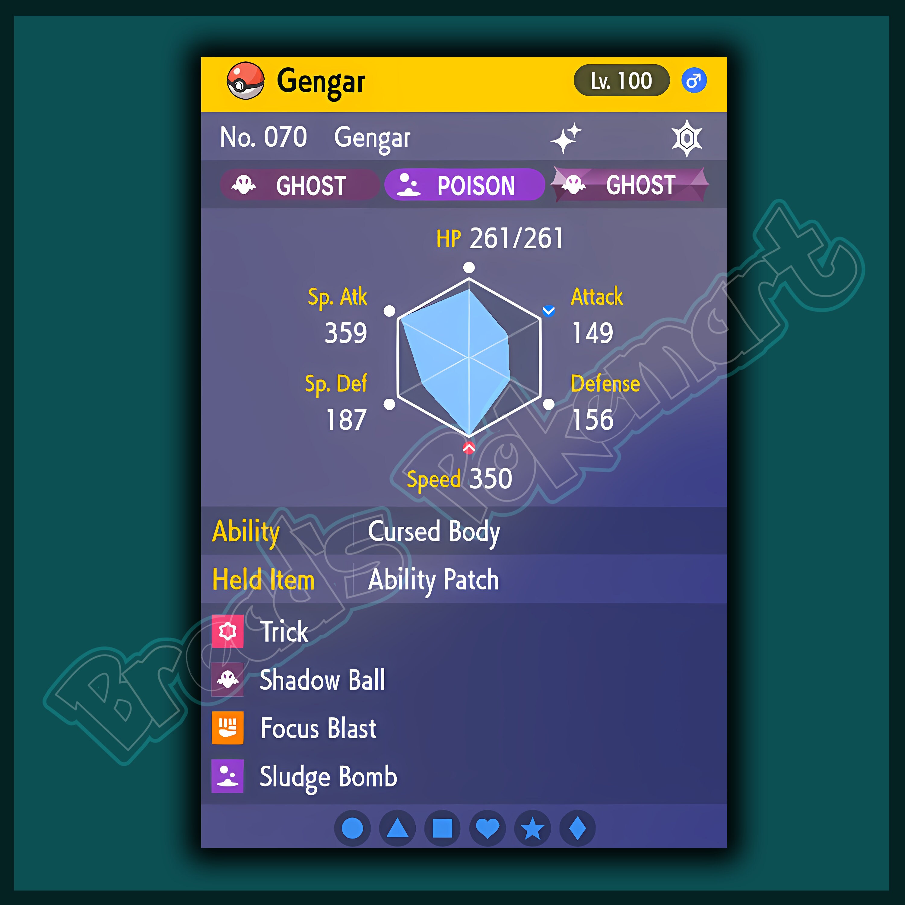 GENGAR Shiny 6IV / Pokemon Scarlet and Violet / Competitive 