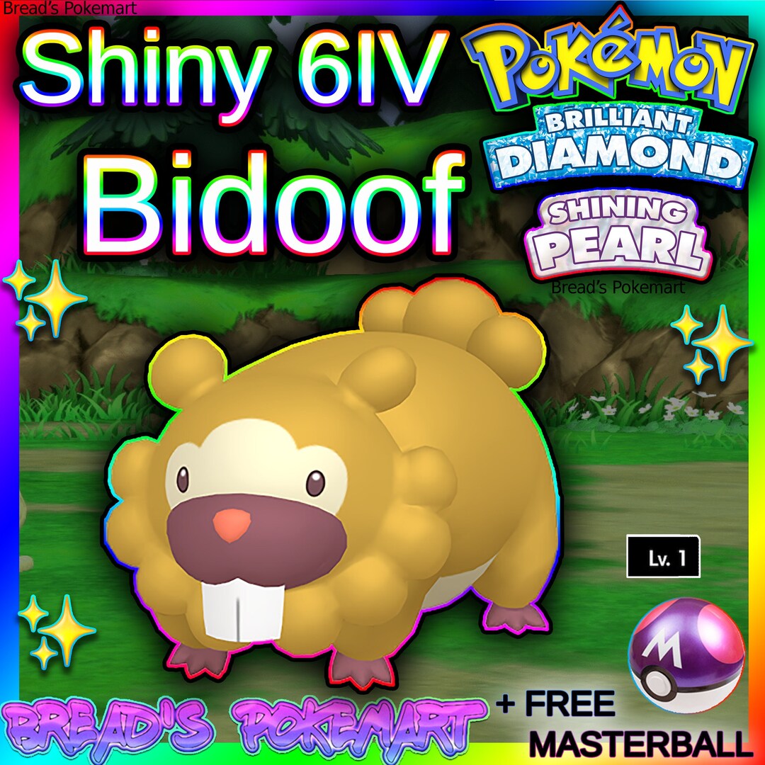 Shiny BIDOOF 6IV / Pokemon Brilliant Diamond and Shining Pearl Etsy