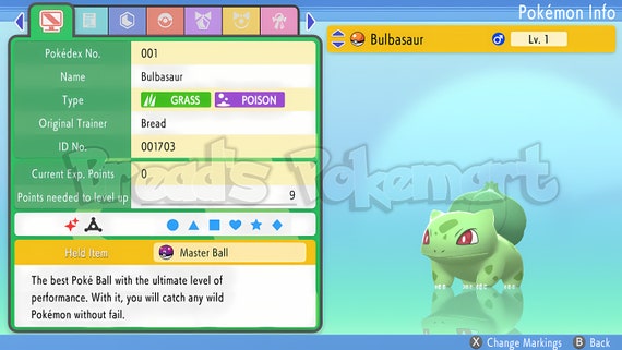 Shiny BULBASAUR 6IV / Pokemon Brilliant Diamond and Shining 