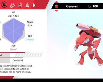 GENESECT ✨ Ultra SHINY 6IV ✨ Pokemon SWORD and SHIELD lv100 Event Mythical  +EVs