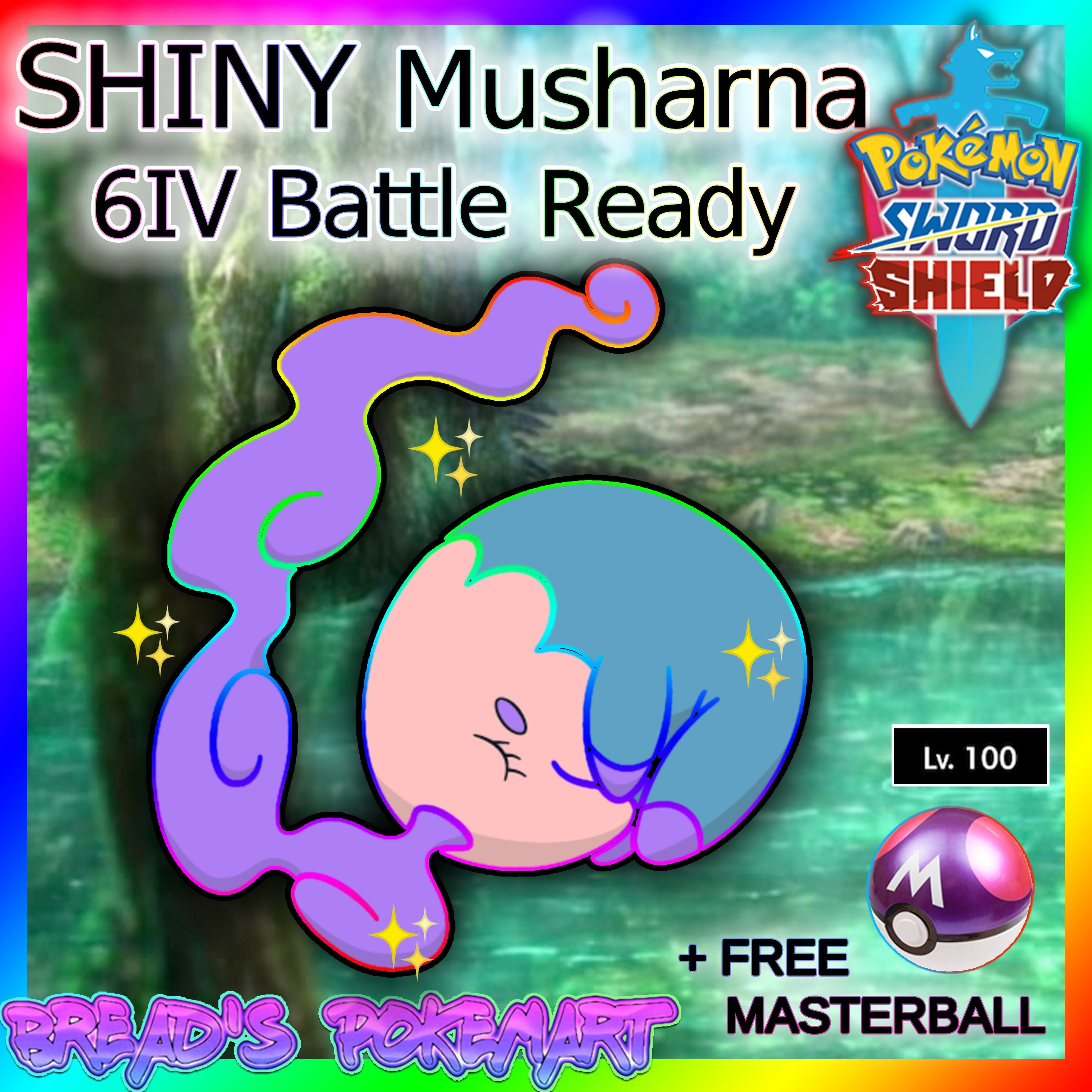 Pokemon Sword and Shield // Ultra Shiny MUSHARNA // Ready for - Etsy