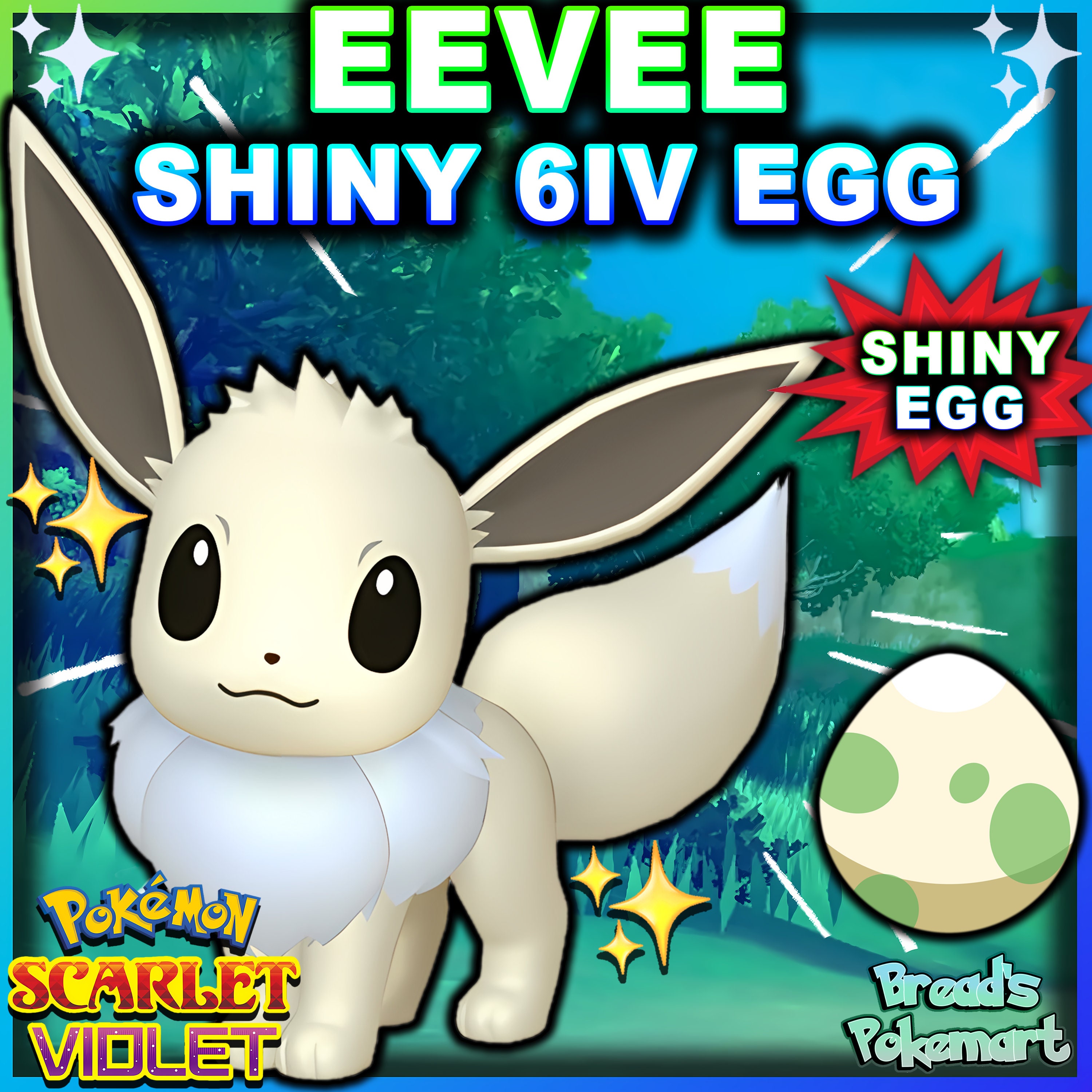 Pokemon Scarlet & Violet / X8 EEVEE EVOLUTION Shiny Egg Pack 