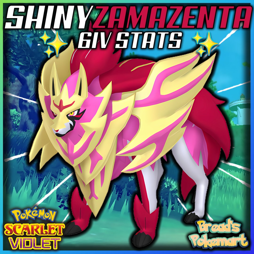 Zamazenta Shiny 6IV Pokemon Scarlet Violet EV Trained Etsy