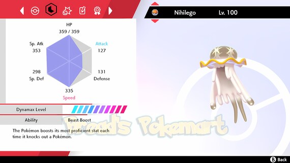 Ultra Beasts Shiny Nihilego - P T C - Read Description