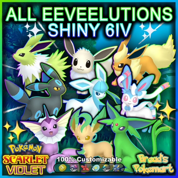 Eevee evolutions, Shiny Eevee, Shiny Flareon, Shiny Jolteon, Shiny