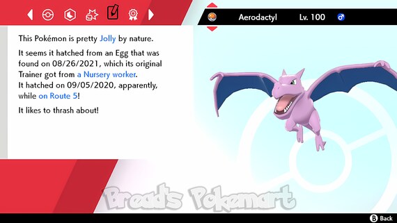 SHINY AERODACTYL - Shiny and Special Pokémon - Silver - Pokemon