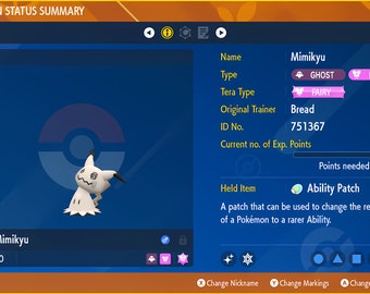 Shiny Mimikyu 6IV ✨ Battle Ready ✨Pokemon Scarlet & Violet 🚀Fast Trade🚀