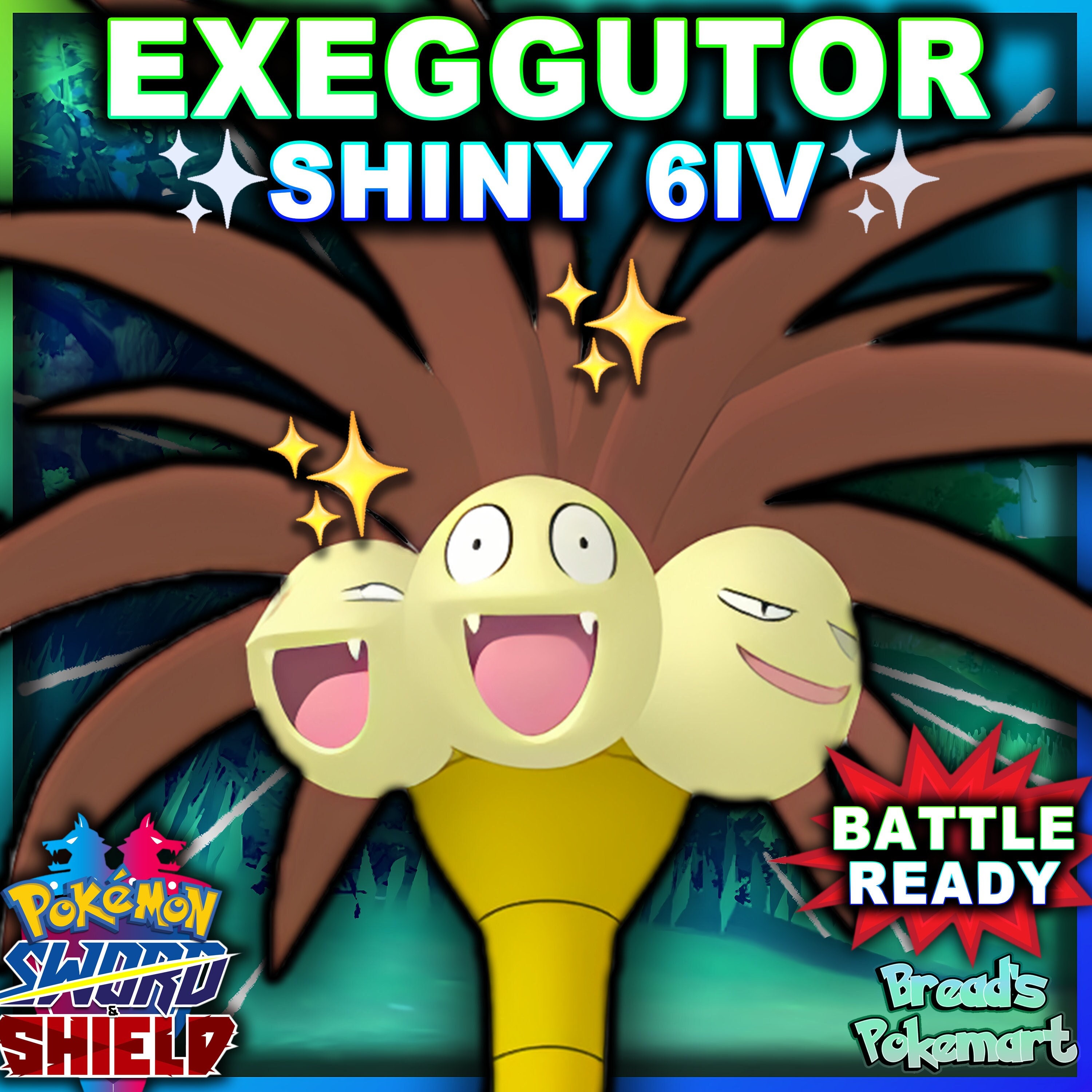 Pokemon Let's Go Shiny Alolan Exeggutor 6IV-AV Trained – Pokemon4Ever