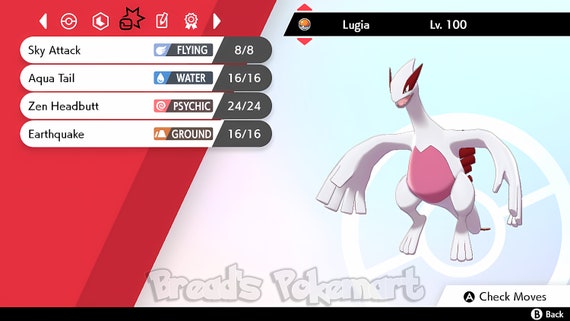 Ultra Shiny 6IV LUGIA / Pokemon Sword and Shield / Johto 