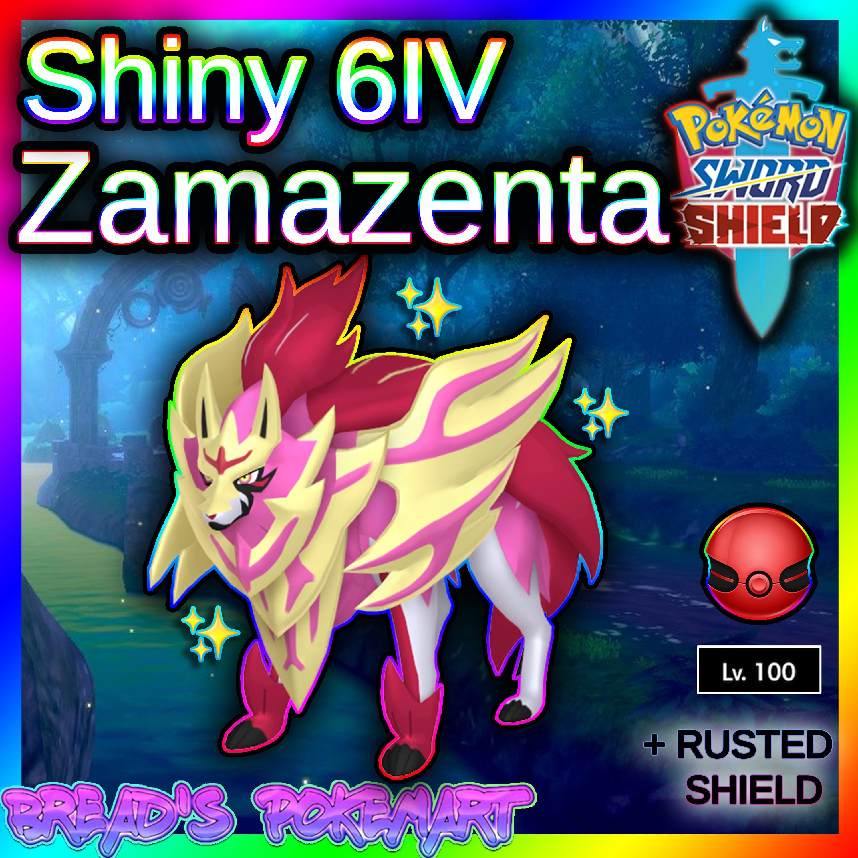 Shiny Zacian & Zamazenta (6IV, Event, Battle Ready) - Pokemon