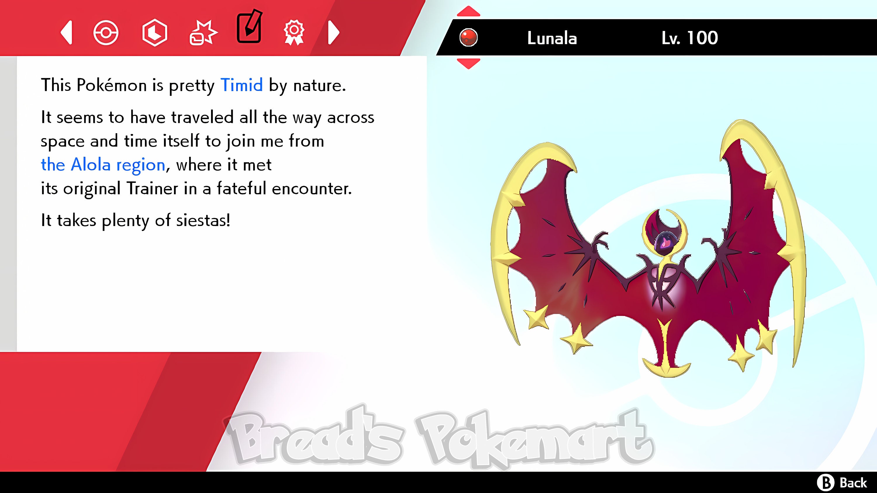 Lunala • Competitive • 6IVs • Level 100 • Online Battle-ready