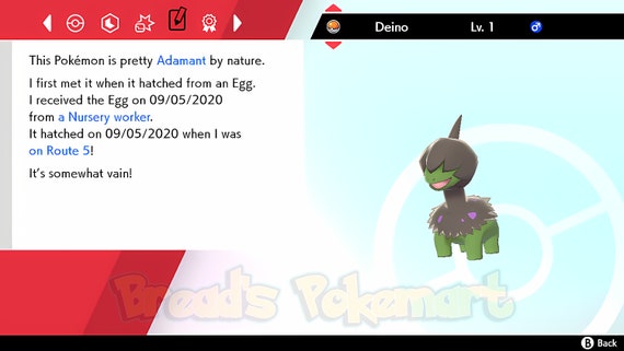 DEINO Shiny 6IV / Pokemon Scarlet and Violet / lv1 Ready to -  Portugal