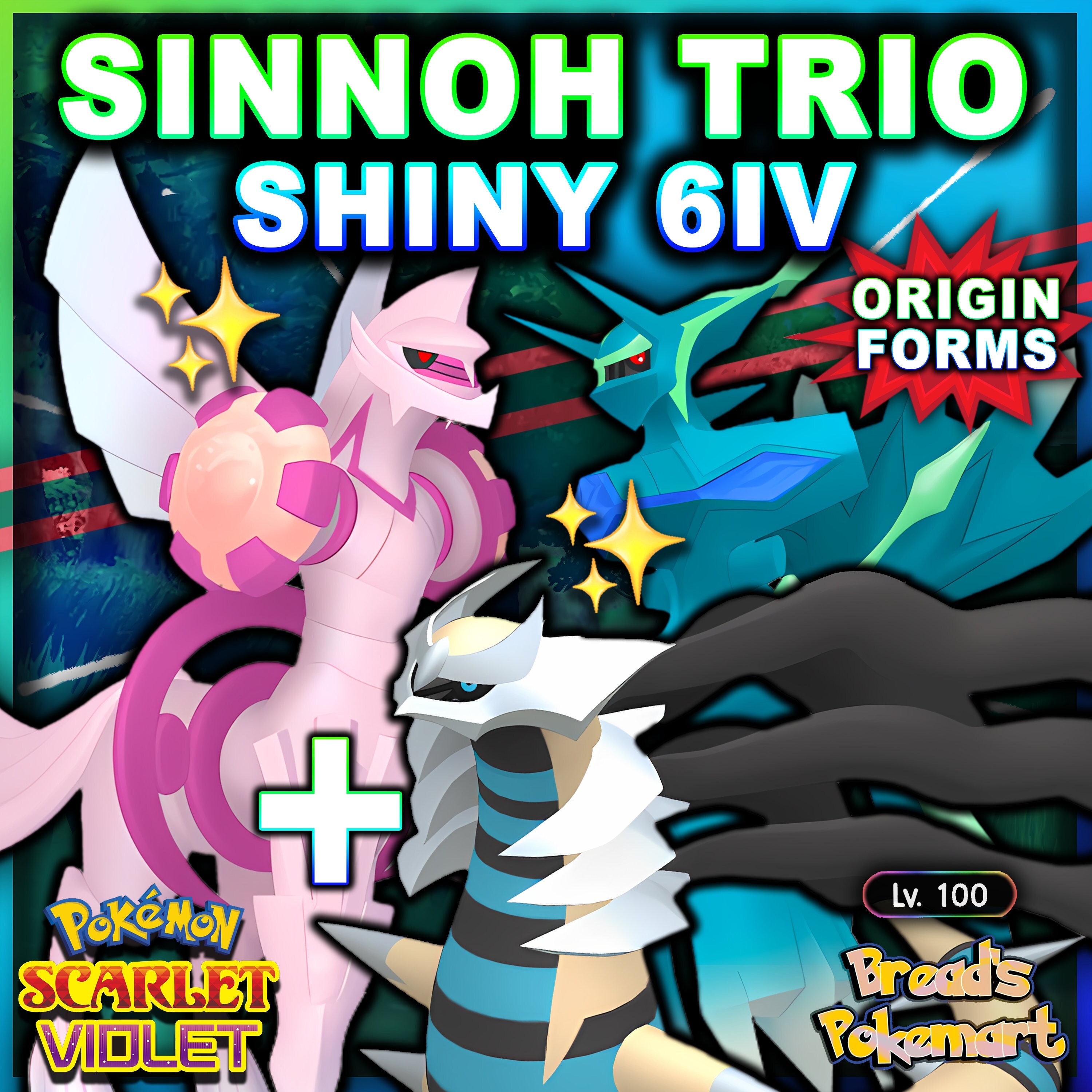 Sinnoh Legendary: Dialga; Palkia; Giratina Altered and Origin