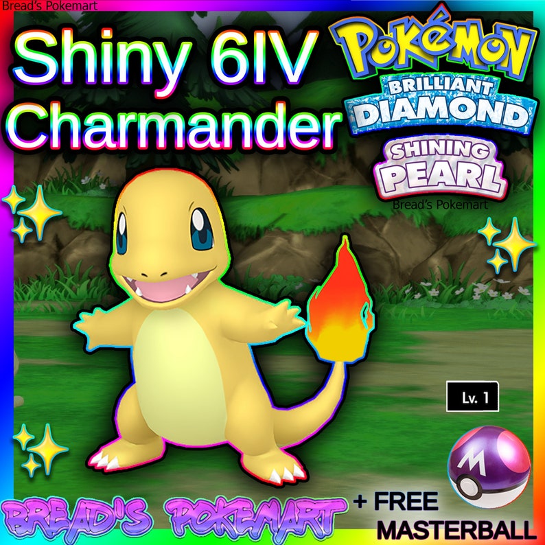 Shiny Charmander 6IV // Pokemon Brilliant Diamond & Shining Etsy