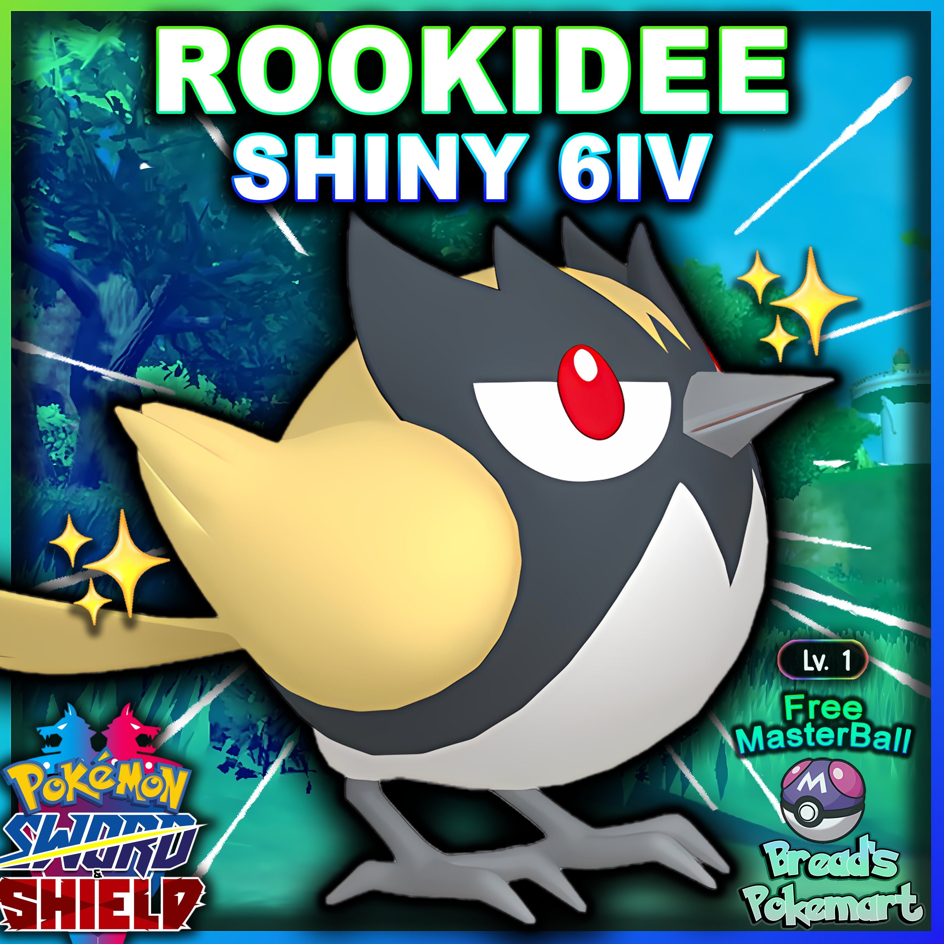 Pokemon Sword And Shield Shiny Toxel (Amped) 6IV Battle Ready Fast Delivery