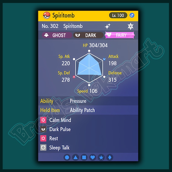 Shiny/non-shiny Spiritomb 6IV Pokémon Scarlet/violet 100% -  Norway