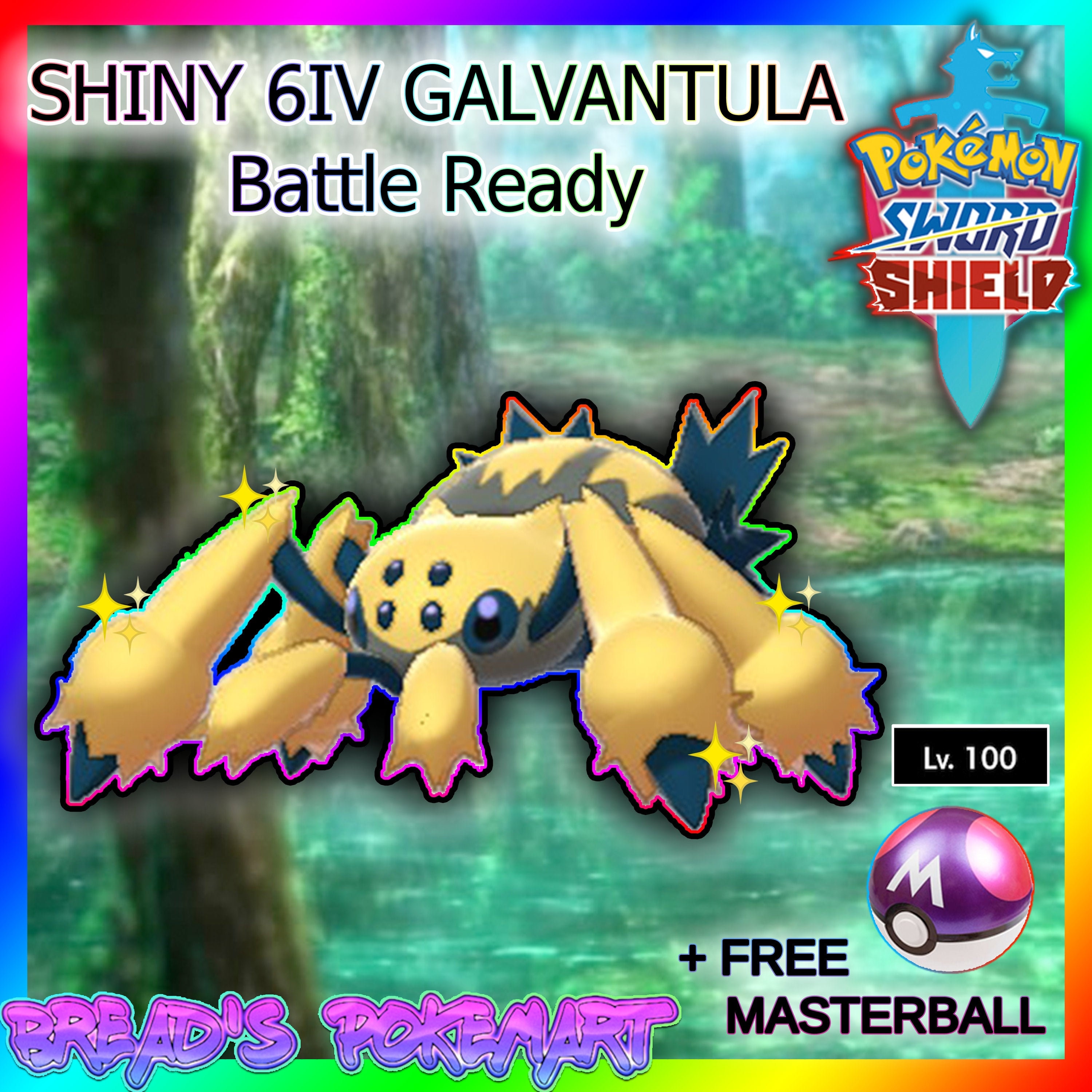 Pokemon Sword and Shield // SHINY 6IV GALVANTULA // Ready for Etsy Canada