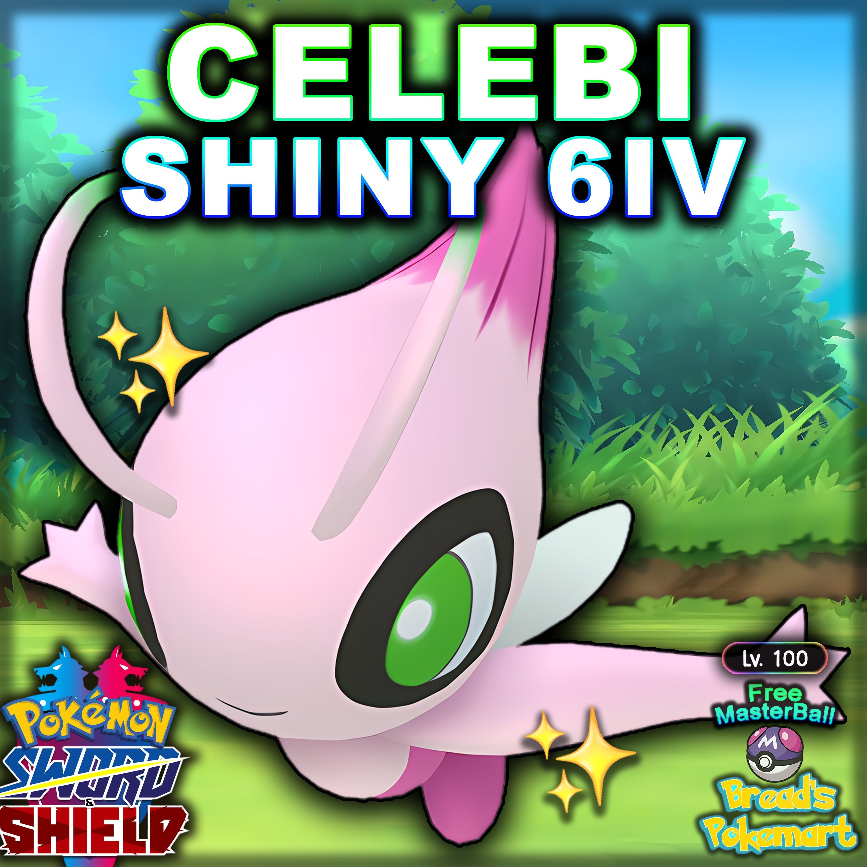 CELEBI Event Shiny 6IV Pokemon Sword and Shield lv100 Mythical -   Portugal