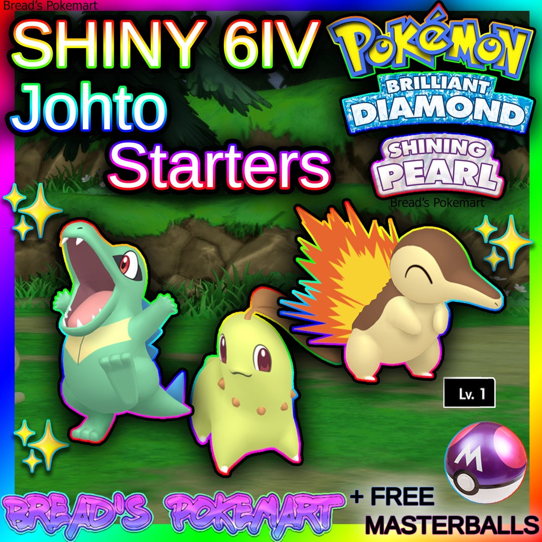 Shiny Johto Starters 6IV // Chikorita Totodile Cyndaquil // 3 