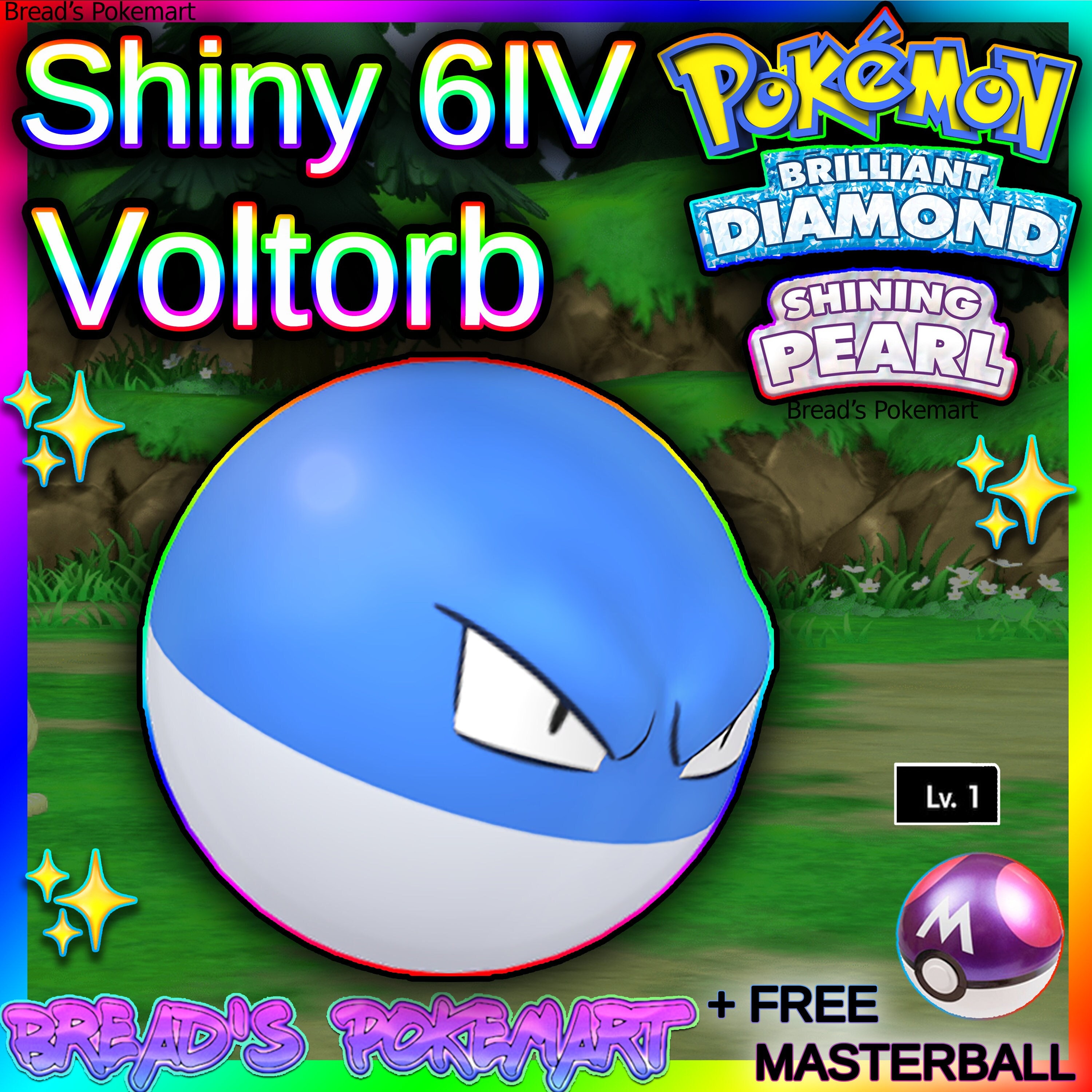 Shiny VOLTORB 6IV // Pokemon Brilliant Diamond & Shining Pearl // Fast  Trade // lv1 Ready-To-Raise Pokemon // +Free MasterBall