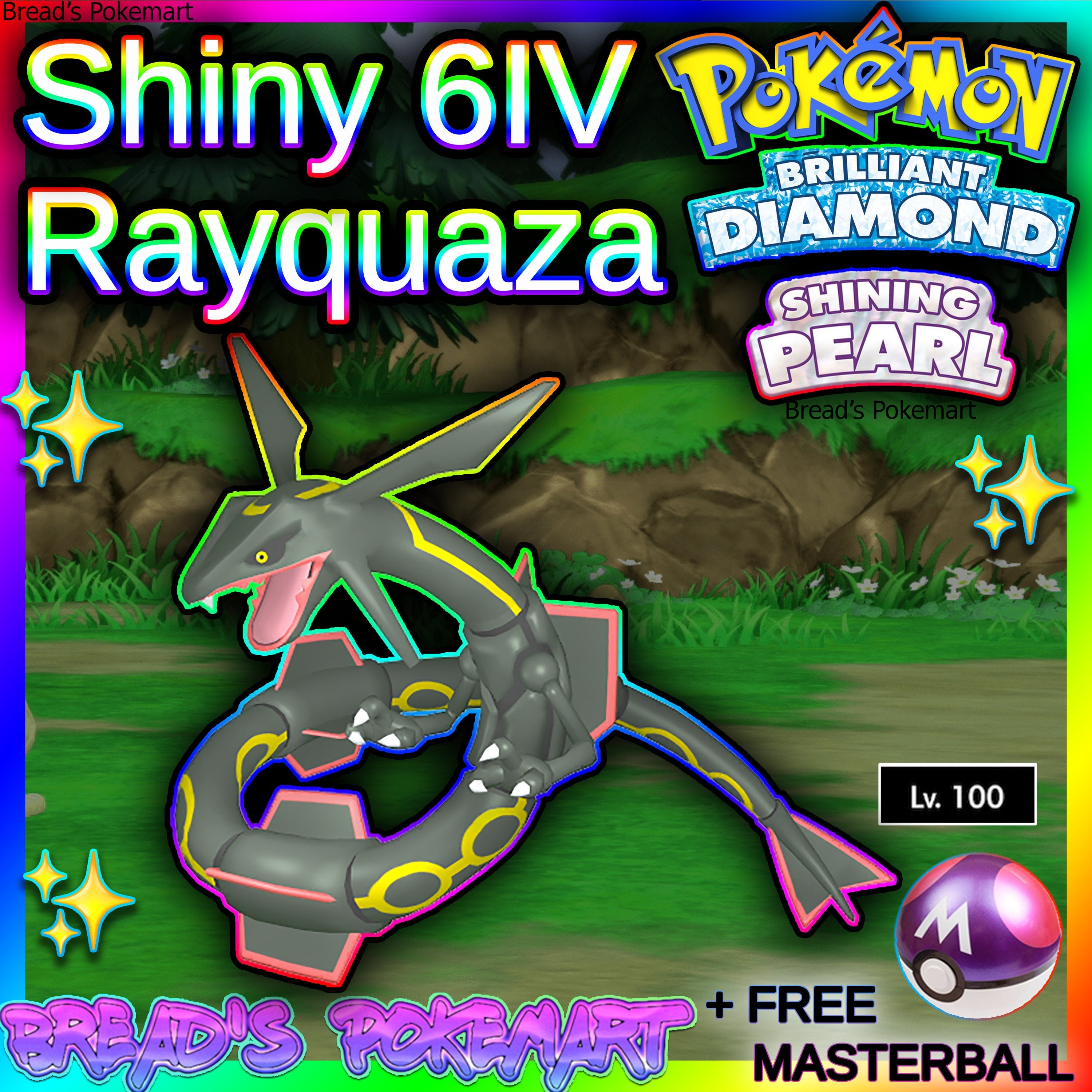 Shiny Rayquaza 6IV Pokemon X/Y OR/AS S/M Us/um Sword/shield -  Israel