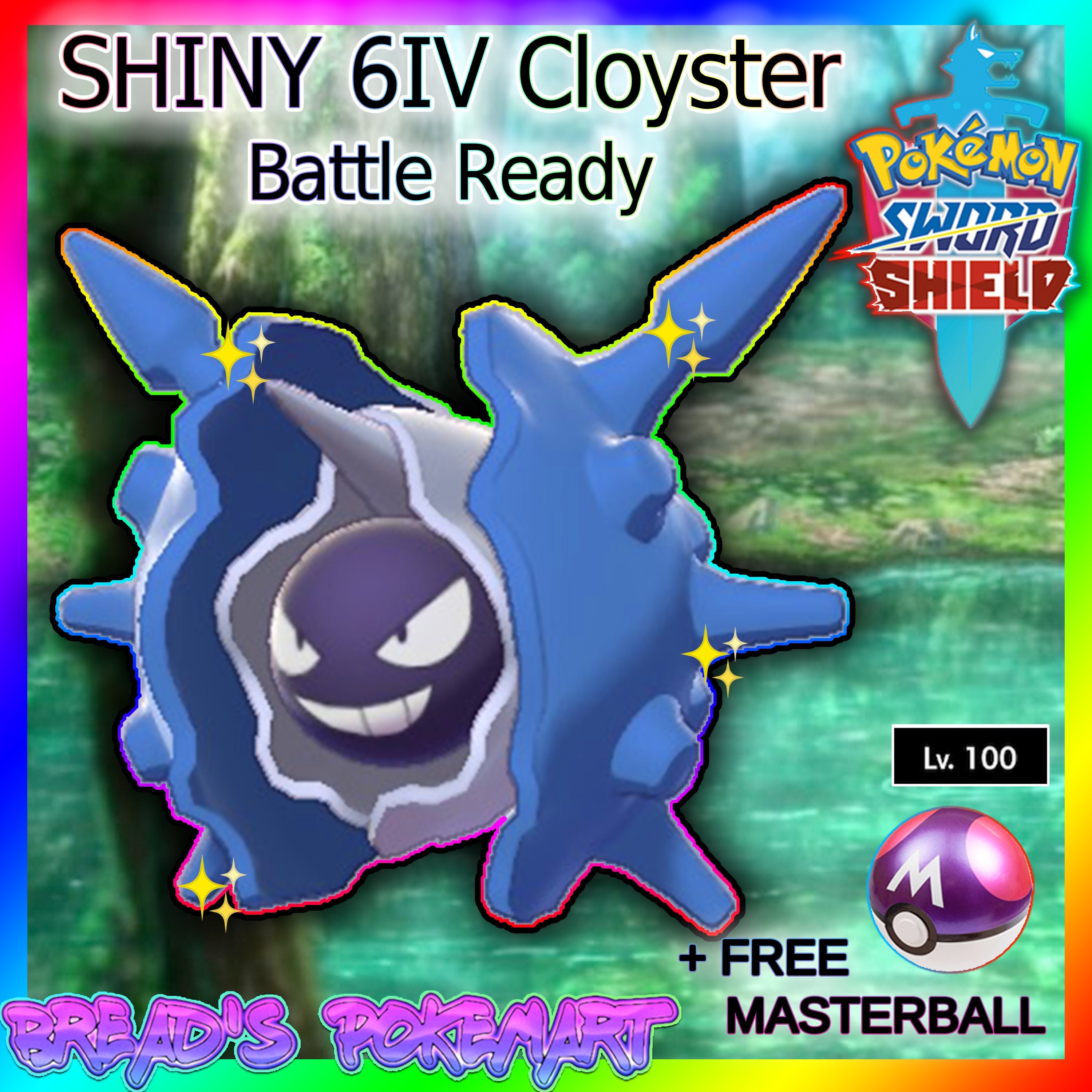 Pokemon Sword And Shield Ultra Shiny 6iv Cloyster Ready Etsy Singapore