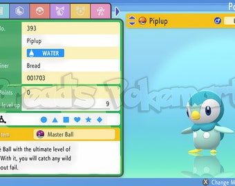 Shiny PIPLUP 6IV / Pokemon Brilliant Diamond and (Instant Download
