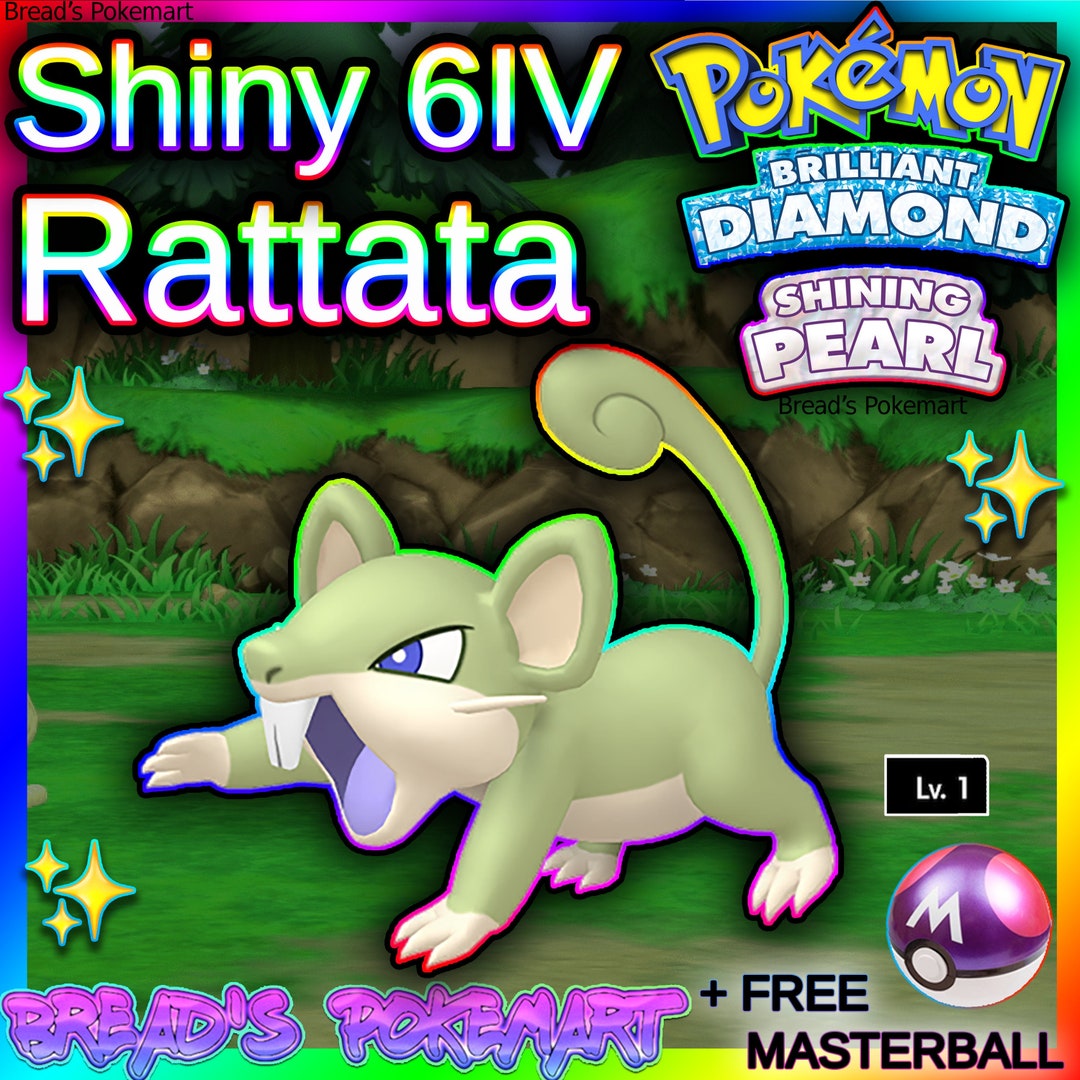 Shiny RATTATA 6IV // Pokemon Brilliant Diamond & Shining Pearl Etsy UK