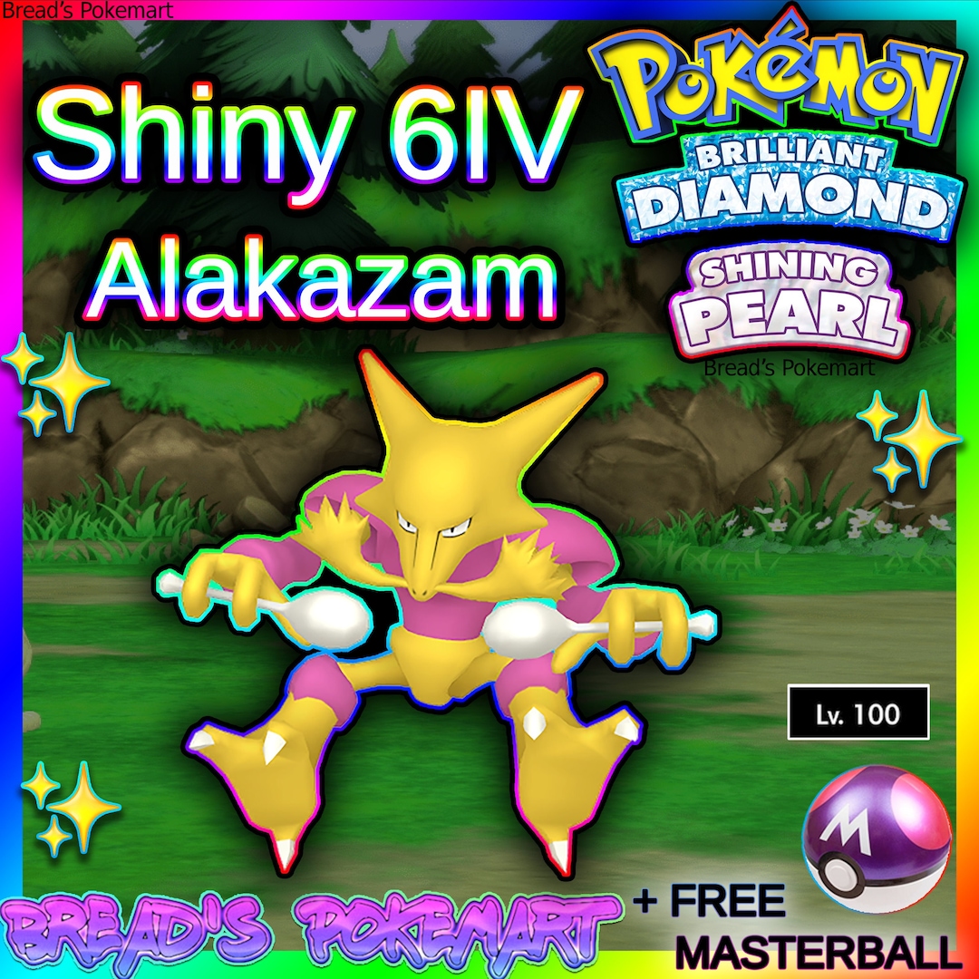 Shiny ALAKAZAM 6IV Pokemon Sword and Shield Brilliant Diamond and