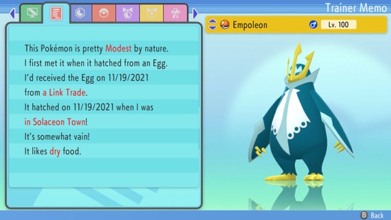 Shiny PIPLUP 6IV / Pokemon Brilliant Diamond and (Instant Download