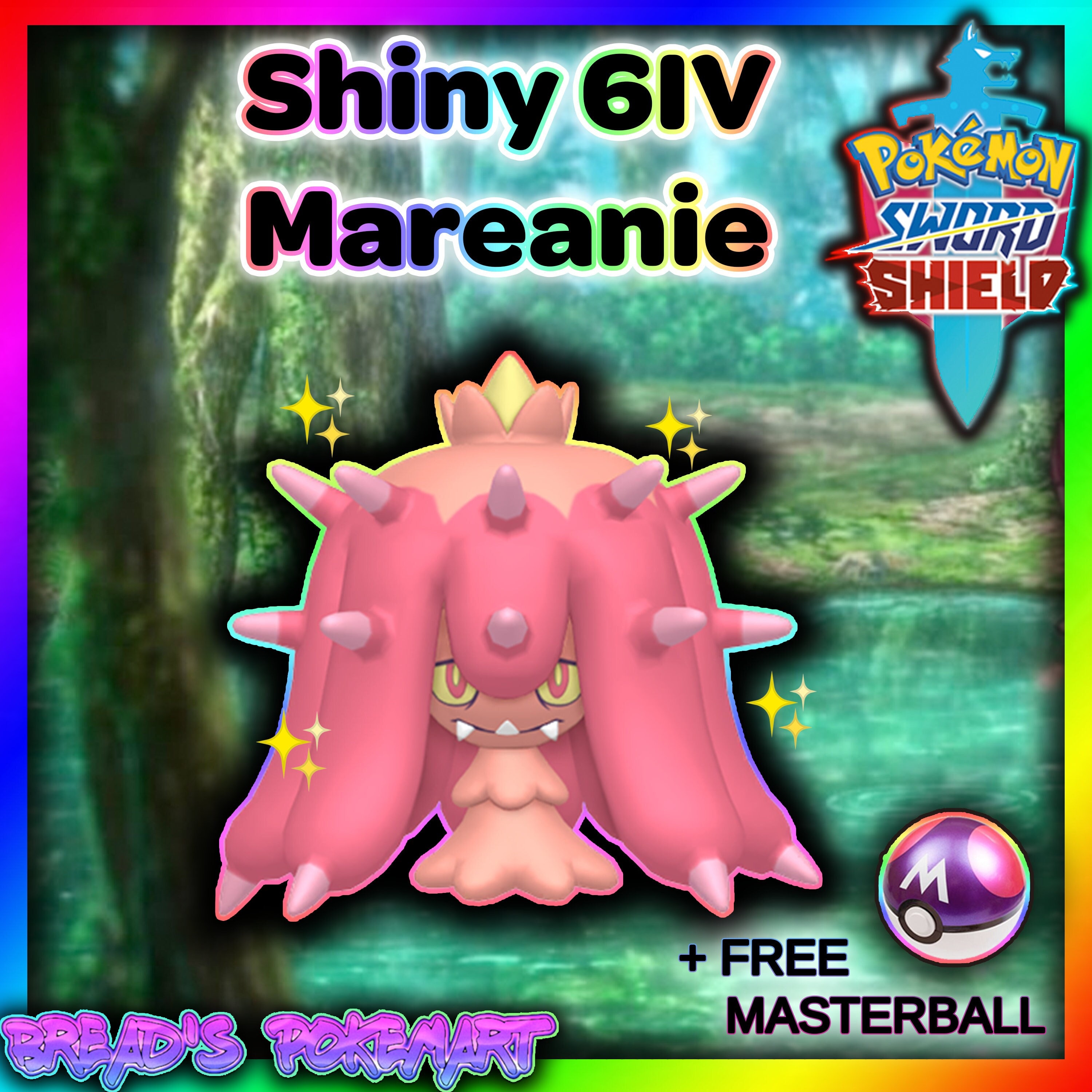 Pokemon Sword and Shield // Ultra SHINY 6IV MAREANIE // Ready Etsy UK