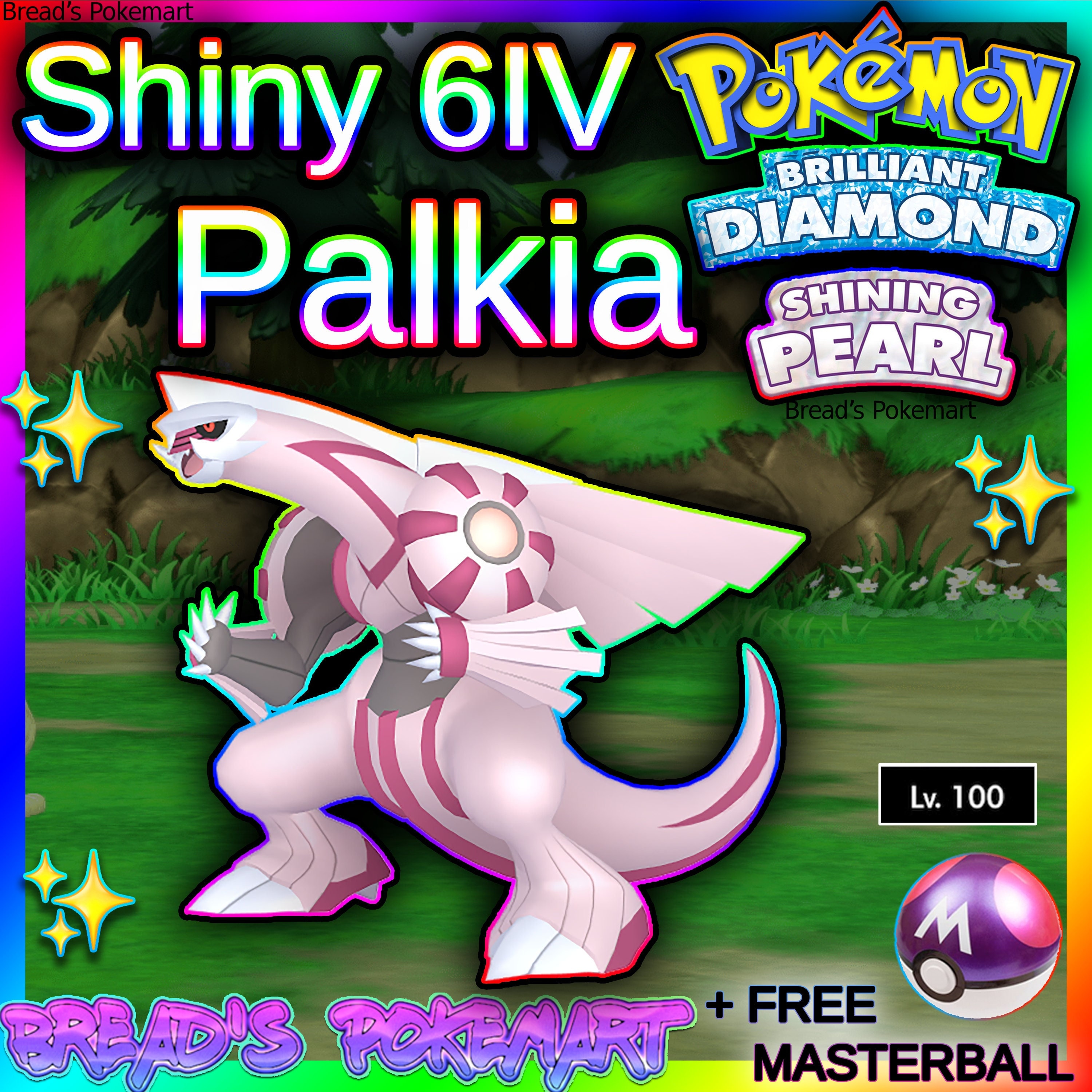 Shiny 6IV Palkia, Giratina, and Dialga in both forms Legendary