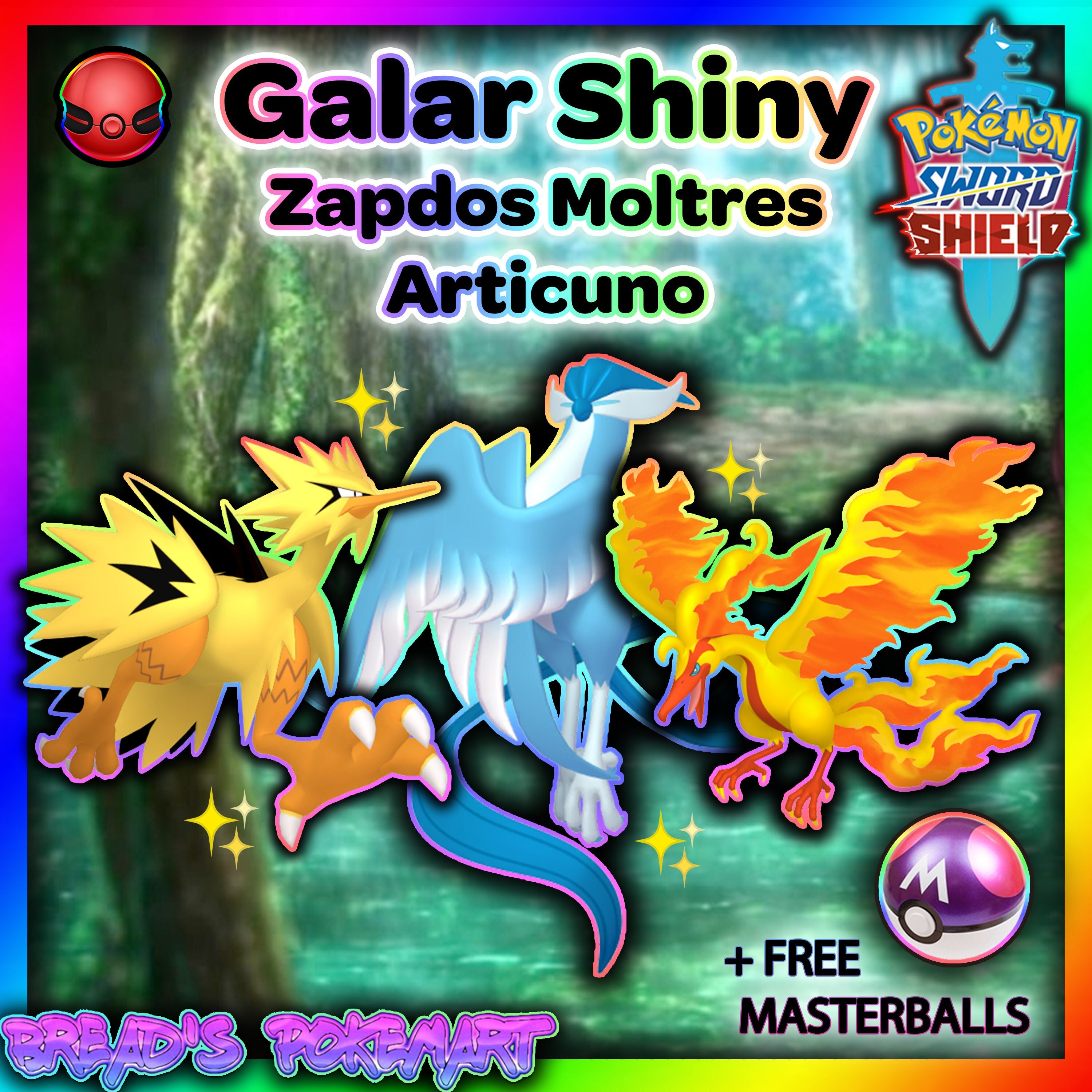 Shiny Moltres Zapdos Articuno 6IV Event Pokemon / Pokemon -  Portugal