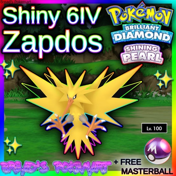 Shiny Legendary Zapdos / Pokemon Let's Go / 6IV Pokemon / Shiny Pokemon /  Legendary Pokemon