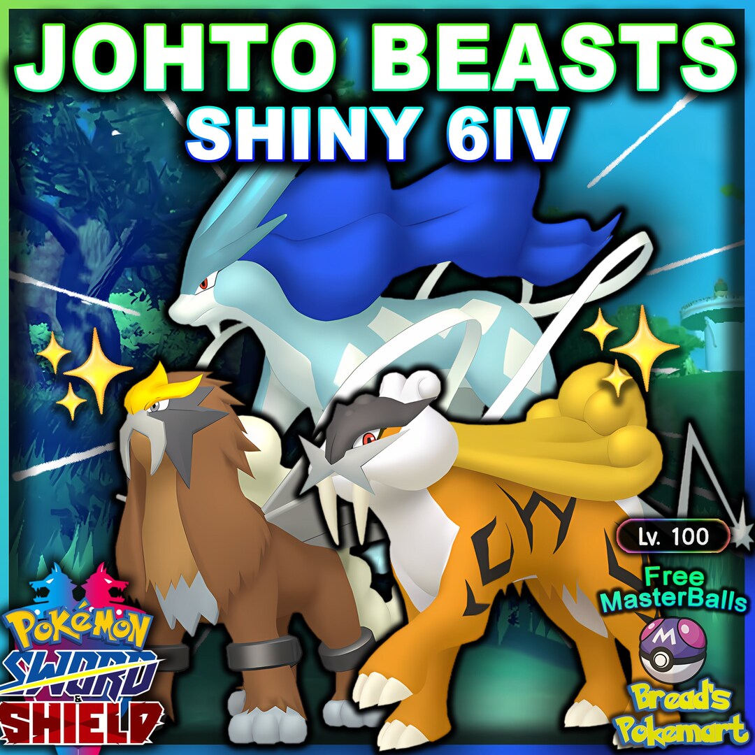 Shiny 6IV Raikou, Entei, and Suicune Legendary Beasts Pokemon Holding  Master Balls for Sword, Shield, Brilliant Diamond, and Shining Pearl -  elymbmx