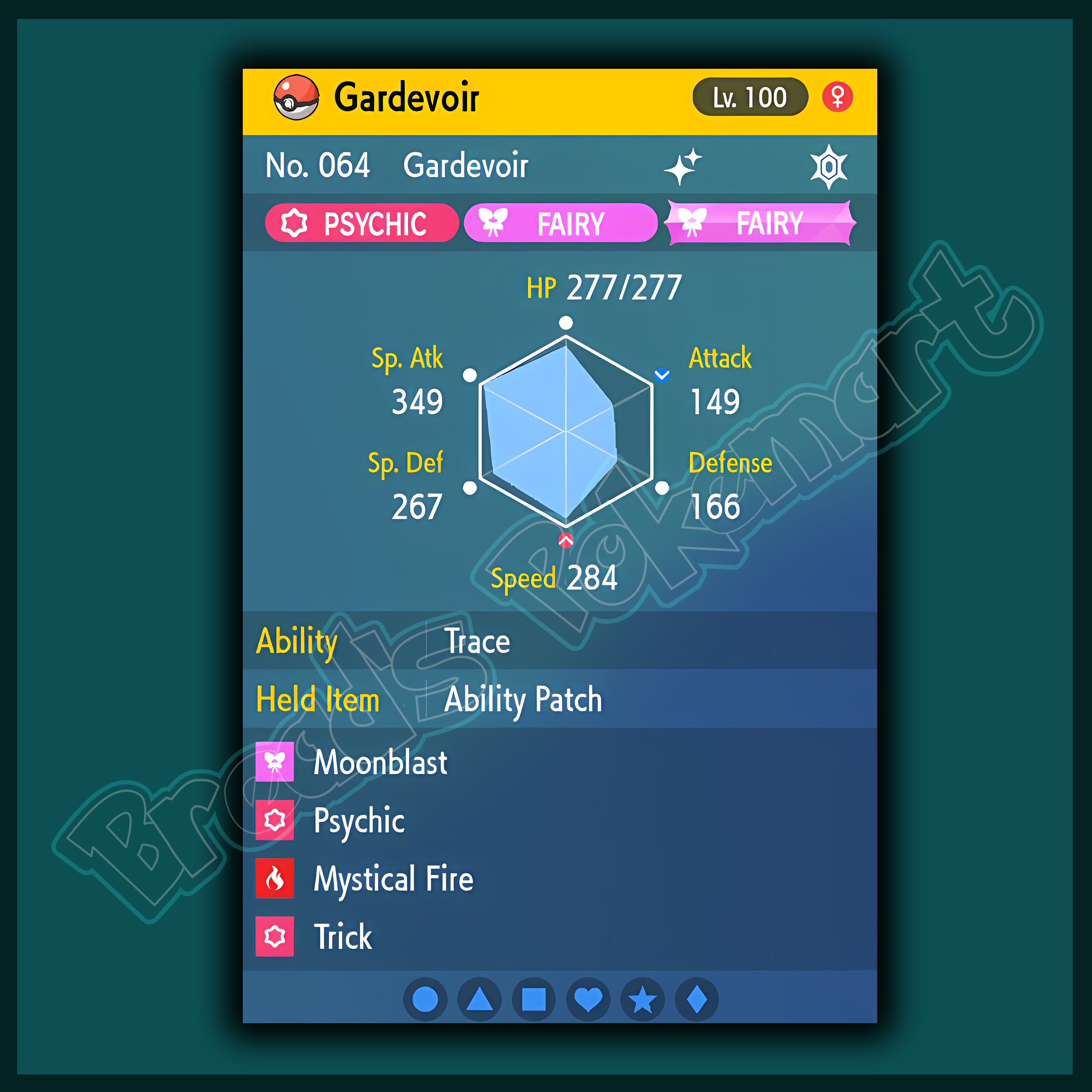 6IV Shiny Gardevoir Pokemon Scarlet and Violet