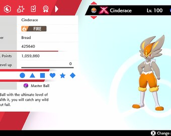 6IV Shiny Gmax Cinderace Pokemon Sword and Shield Fast Trade 