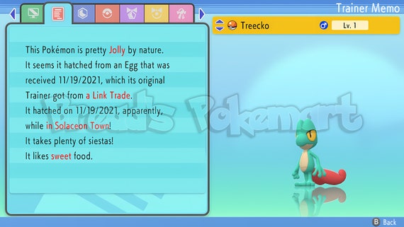 Shiny Treecko/Torchic/Mudkip Starter Pack 6IV - Pokemon X/Y OR/AS