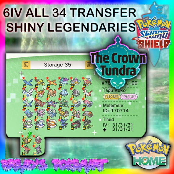 Pokemon Sword and Shield // Crown Tundra DLC // 6IV Pokemon Go 