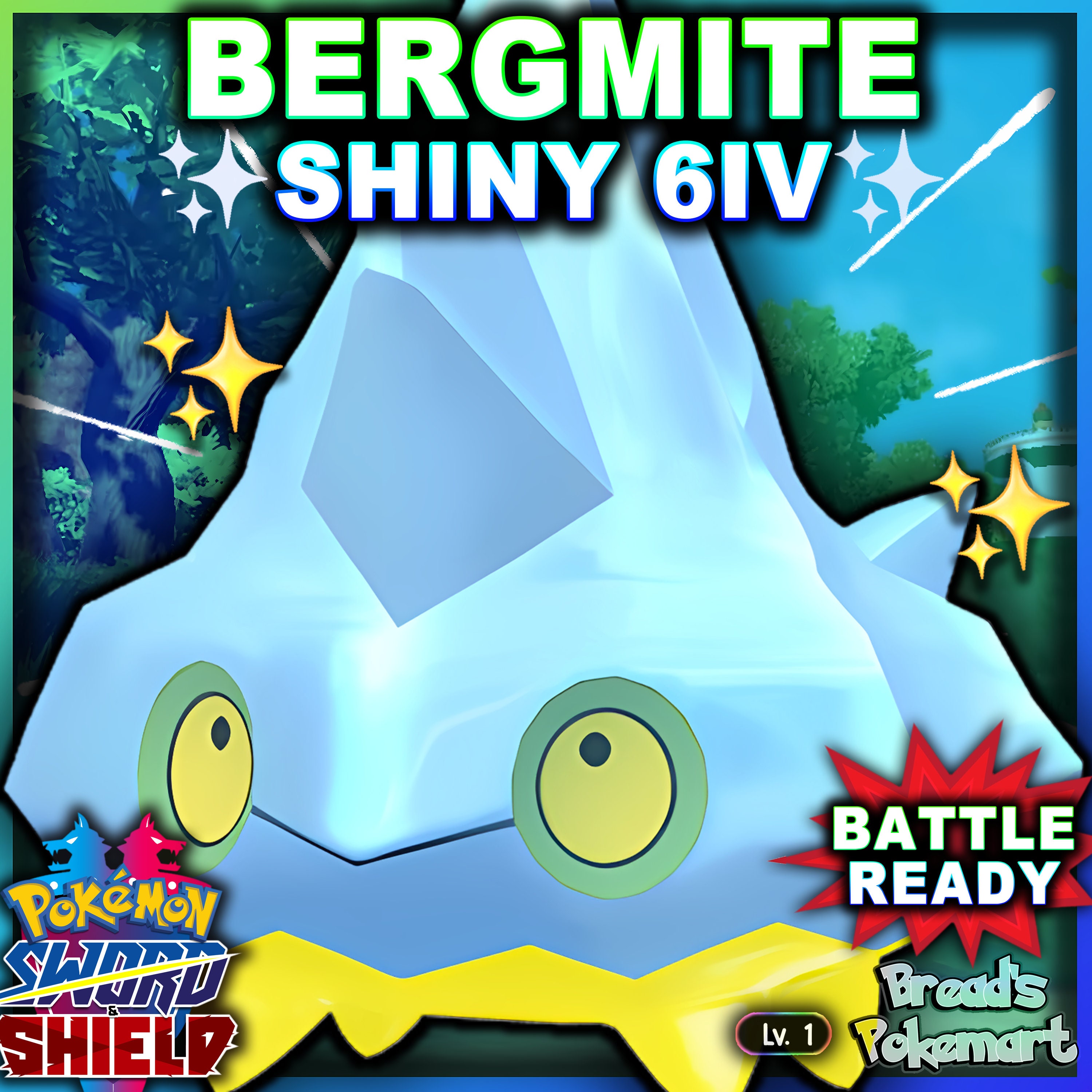 Pokemon Sword Shield ✨ SHINY ✨ 1 LEVEL RESHIRAM LEGENDARY 6IV