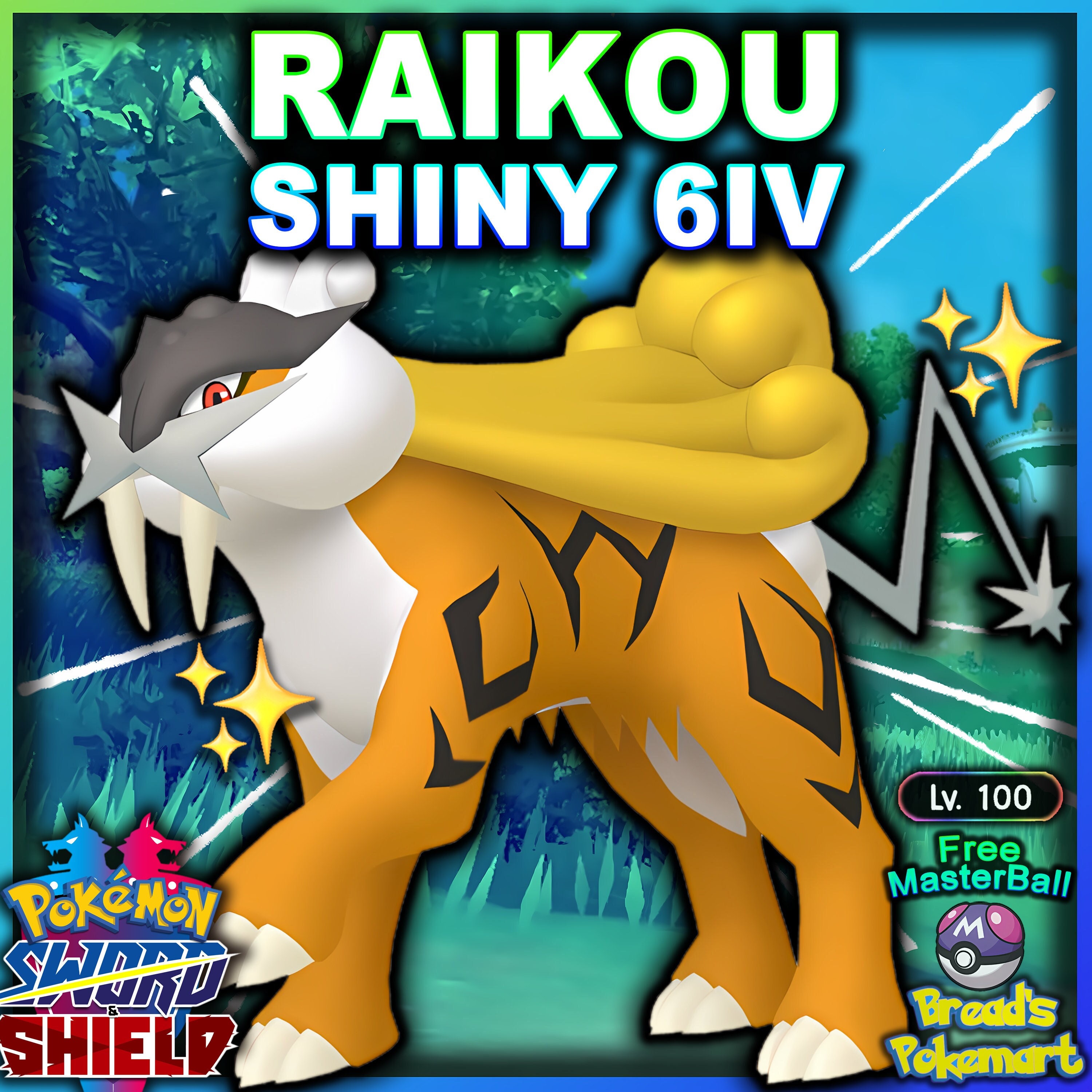 Ultra Shiny 6IV RAIKOU / Pokemon Sword and Shield / Johto 